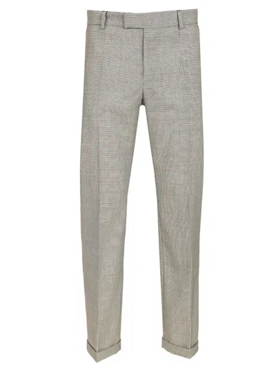 Dolce & Gabbana Pied De Poule Trousers In Gray