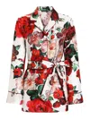 Dolce & Gabbana Women's Rose Print Pajama Shirt | Size 42 | F5i89t Color Is1zdha5pd