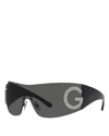 Dolce & Gabbana G2298b Pillow Shield Sunglasses In Black/gray Solid