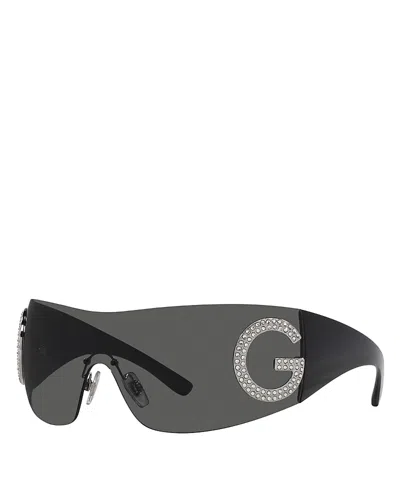 Dolce & Gabbana G2298b Pillow Shield Sunglasses In Black/gray Solid