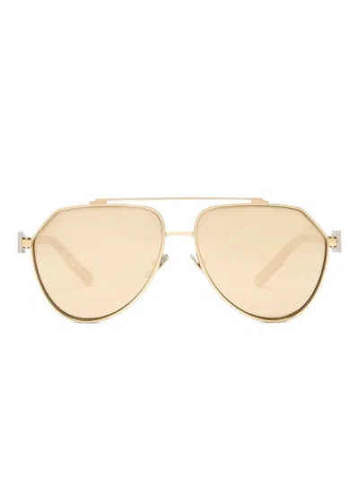 Dolce & Gabbana Pilot-frame Sunglasses In Gold