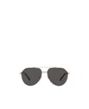 Dolce & Gabbana Gold Frame Metal Sunglasses With Gray Lenses In Black