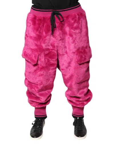 Dolce & Gabbana Pink Acrylic Cargo Jogging Sweatpants Pants