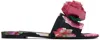 Dolce & Gabbana Pink & Black Rose Sandals In Hn5ig Rose Rosa F.ne