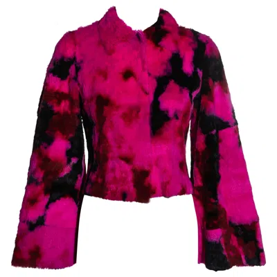 Pre-owned Dolce & Gabbana Pink And Black Tie-dyed Fur Jacket, Fw 1999