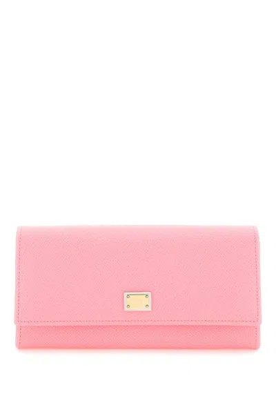 Dolce & Gabbana Pink & Purple Continental Leather Wallet For Women