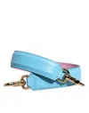 Dolce & Gabbana Pink Blue Leather Handle Bag Shoulder Strap In Pink