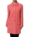Dolce & Gabbana Pink Buttoned Down Trench Coat Jacket In Pink