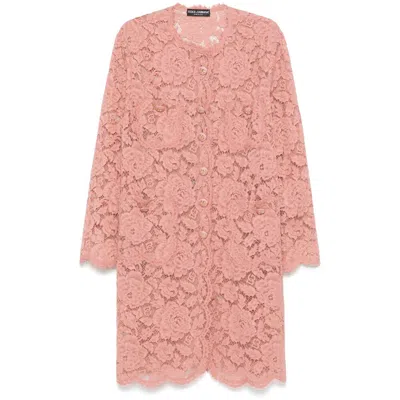 Dolce & Gabbana Lace Coat In Multicolor
