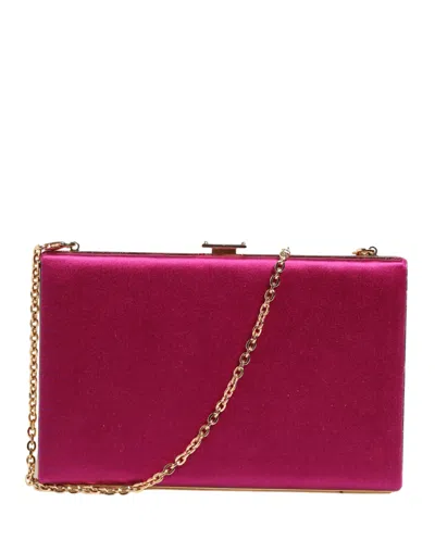 Pre-owned Dolce & Gabbana Pink Cotton Clutch Evening Crossbody Women Purse Women's Bag () In Gold And Pink