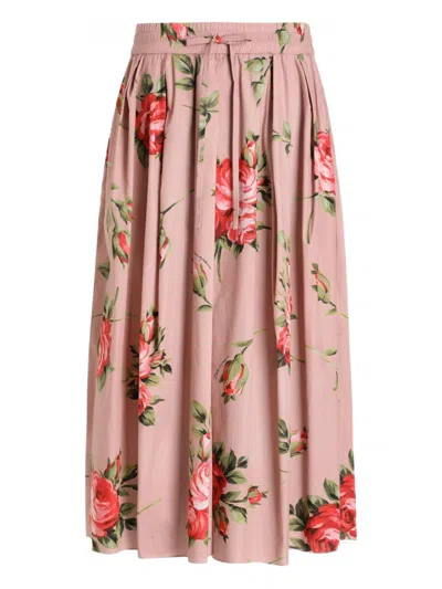 Dolce & Gabbana Pink Cotton Midi Skirt