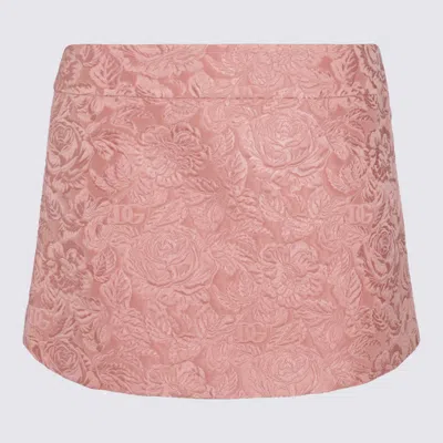 Dolce & Gabbana Pink Cotton Skirt In Rosa Polvere