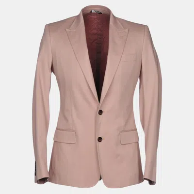 Pre-owned Dolce & Gabbana Pink Cotton Tailored Blazer S (it 46)