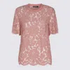 Dolce & Gabbana Women Dg Floral Lace Top In Pink