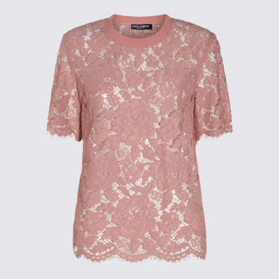 DOLCE & GABBANA DOLCE & GABBANA PINK COTTON TOP