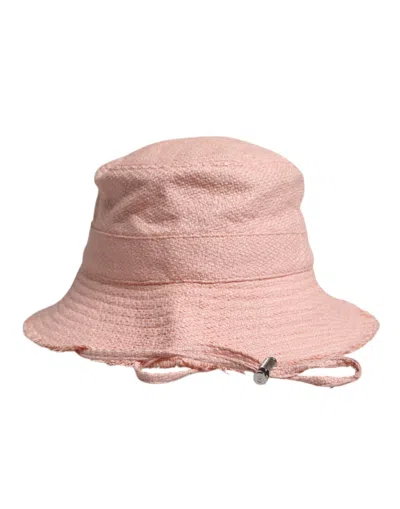 DOLCE & GABBANA DOLCE & GABBANA PINK COTTON WIDE BRIM BUCKET WOMEN'S HAT
