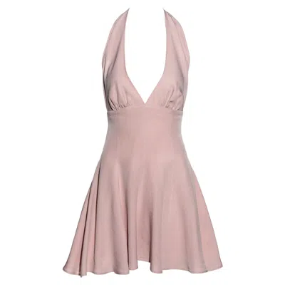 Pre-owned Dolce & Gabbana Pink Crepe Halter-neck Skater Dress, Ss 1995