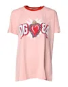 Dolce & Gabbana Pink D&g 84 Print Cotton Crew Neck T-shirt