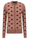 Dolce & Gabbana Long-sleeved Knitted Cardigan In Pink
