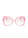 Dolce & Gabbana Pink Dg Devotion Oversized-frame Sunglasses In Pink