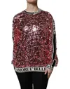 Dolce & Gabbana Dg Queen Sequin Crew Neck Sweater In Pink
