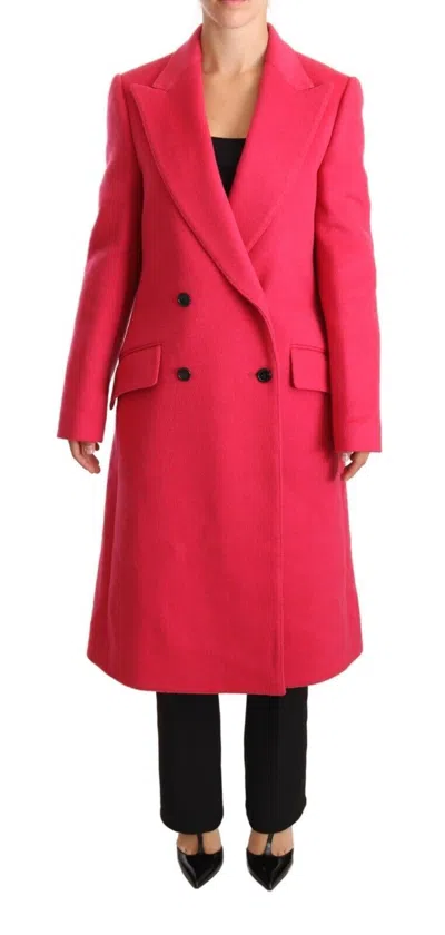 Dolce & Gabbana Pink Double Breasted Trenchcoat Women's Jacket In Red