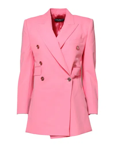 Pre-owned Dolce & Gabbana Pink Double Breasted Women Coat Women's Jacket ()