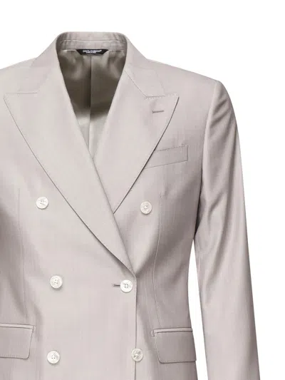 Dolce & Gabbana Pink Double Breasted Wool Silk Suit