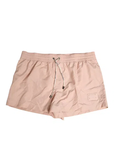 Dolce & Gabbana Pink Drawstring Beachwear Men Shorts Swimwear