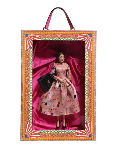 Dolce & Gabbana Pink Dress Ceramic Porcelain Fashion Leather Sicily Dolls Silk Accessory In Multi
