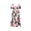 Dolce & Gabbana Floral Cotton Poplin Dress In Pink
