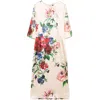 Dolce & Gabbana Floral Print Dress With Three-quarter Sleeves In Multi