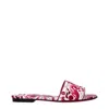 Dolce & Gabbana Pink Fabric Slippers In Pink