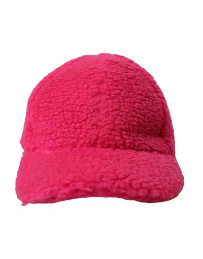Dolce & Gabbana Hat9536 Virgin Wool Fleece Plush Baseball Cap In Pink