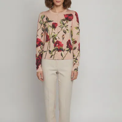 Pre-owned Dolce & Gabbana Pink Floral Print Button Front Cardigan S