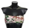 Dolce & Gabbana Pink Floral Print Swimsuit Beachwear Bikini Top In Pink