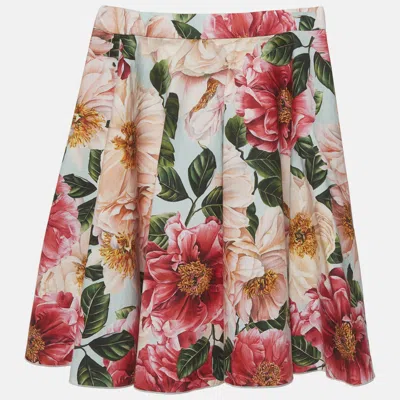 Pre-owned Dolce & Gabbana Pink Floral Printed Cotton Skirt 6 Years
