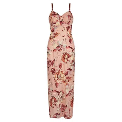 Pre-owned Dolce & Gabbana Pink Floral Printed Silk Dress, Ss 1997