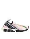 Dolce & Gabbana Pink Floral Sorrento Low Top Sneakers Women's Shoes In Pink