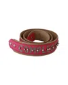 Dolce & Gabbana Pink Leather Shoulder Strap With Silver Details