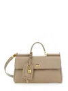 Dolce & Gabbana Pink Handbag With Padlock Detail And Adjustable And Removable Shoulder Strap In Leather Woman In Nude