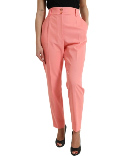 Dolce & Gabbana Pink High Waist Tapered Women Pants