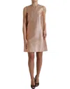 Dolce & Gabbana Pink Jacquard Sleeveless Shift Mini Women's Dress In Neutral