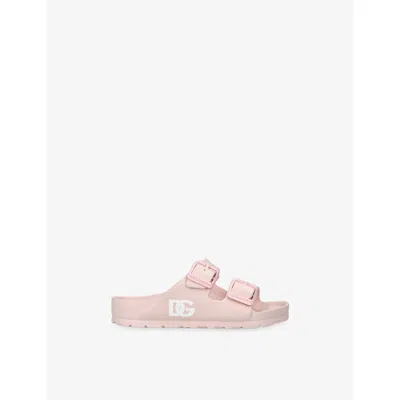 DOLCE & GABBANA PINK KIDS' BRANDED EVA SANDALS EUR 29 / 11 UK