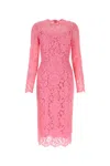 Dolce & Gabbana Pink Lace Dress In Pink