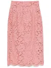 Dolce & Gabbana Lace Midi Skirt With Embroidered Logo