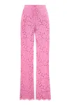 Dolce & Gabbana Floral Lace Tailored Trousers In Pink