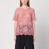 Dolce & Gabbana Floral Lace T-shirt In Pink