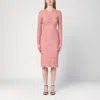 Dolce & Gabbana Women Branded Floral Cardonetto Lace Sheath Dress In Pink