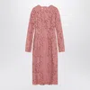 Dolce & Gabbana Lace Tube Longuette Dress In Pink